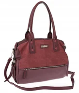 Torebki damskie - Torebka Damska Shopperka Kuferek Pojemna Duża A4 Modna Torba CH9912 Bordowa - miniaturka - grafika 1