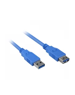 Przedłużacz USB 3.2 Gen 1, wtyk USB-A > gniazdo USB-A (niebieski, 3 metry, podwójnie ekranowany) - Kable USB - miniaturka - grafika 1