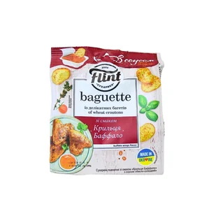 Sucharki pszenne o smaku Skrzydełka Buffalo z sosem Słodko-kwaśny Baguette "Flint" 50g - Krakersy - miniaturka - grafika 1