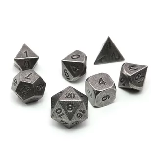 Kostki RPG Srebrne Łamacze Zaklęć - Metalowy Zestaw - Akcesoria do gier planszowych - miniaturka - grafika 1