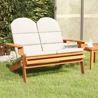 Ławki ogrodowe - Ławka ogrodowa Adirondack z poduszkami, 126 cm, drewno akacjowe Lumarko - miniaturka - grafika 1