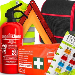 Gaśnica 1Kg Ogniochron Apteczka Trójkąt Bezpieczniki Kamizelka Torba - Akcesoria motoryzacyjne - miniaturka - grafika 1