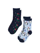 Skarpetki dla dzieci - Action Boy Zestaw 2 par wysokich skarpet dziecięcych 8KB-006-AW23 (2-pack) Niebieski - miniaturka - grafika 1