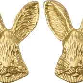 Zawiasy, okucia i inne akcesoria - Zestaw 2 nowoczesnych i minimalistycznych klamek w kształcie głowy królika, wykonanych z litego mosiądzu, do szafek kuchennych, szuflad i uchwytów ze - miniaturka - grafika 1