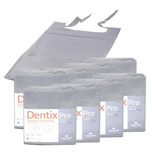 Śliniak dentystyczny z kieszonką 39cm x 48cm szary podfoliowany 54g DentixPro 400szt - Sprzęt i akcesoria stomatologiczne - miniaturka - grafika 1