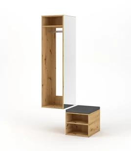 Szafka na buty + wieszak CLEVER dąb - Szafki na buty - miniaturka - grafika 1