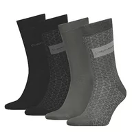 Skarpetki damskie - Calvin Klein Męskie skarpety z naszywkami, szary (Stone Grey/Black), rozmiar uniwersalny - miniaturka - grafika 1