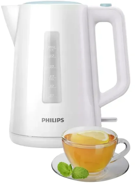 Czajnik Elektryczny Biały Niezawodny 1,7l 2200w Philips Obracana Podstawa
