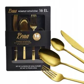 Zestawy sztućców - Złote Sztućce Komplet 16 El Zestaw 4 Os Lena - miniaturka - grafika 1