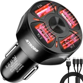 Ładowarki samochodowe - Szybka Ładowarka Samochodowa QC 3.0 4xUSB + Kabel XTROBB - miniaturka - grafika 1