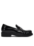 Półbuty damskie - Tommy Hilfiger Loafersy Square Toe Abrasivato FW0FW08825 Czarny - miniaturka - grafika 1