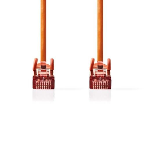 Nedis Kabel sieciowy CAT6 - wtyczka RJ45 - wtyczka RJ45 - S/FTP - 10,0 m - okrągły - LSZH - pomarańczowy - etykieta