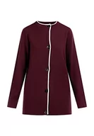 Swetry damskie - Idony Damski sweter z dzianiny z guzikami 15329890, bordowy, XS/S, bordowy, XS-S - miniaturka - grafika 1