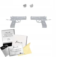Kolczyki - Kolczyki Srebrne PISTOLET Sztyfty 925 Prezent Biżuteria DEDYKACJA GRATIS - miniaturka - grafika 1