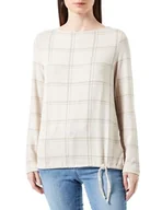 Koszulki i topy damskie - TOM TAILOR Damska koszulka z długim rękawem, 34936 - Beige Green Cosy Check, XL - miniaturka - grafika 1