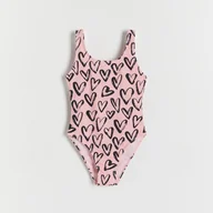 Stroje kąpielowe dla dziewczynek - Reserved - Jednoczęściowy strój kąpielowy we wzory - Różowy - miniaturka - grafika 1