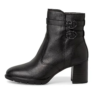 Tamaris Comfort Damskie buty 8-85316-41, skórzane, Comfort Fit, wymienna wkładka, modne buty na obcasie z dekoracją, buty na co dzień, botki, czarny, 38 EU Weit - Botki damskie - miniaturka - grafika 1