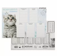 Szkolne artykuły papiernicze - Plan lekcji z tabliczką mnożenia A5 Cuties Kotki STARPAK 536137 - miniaturka - grafika 1