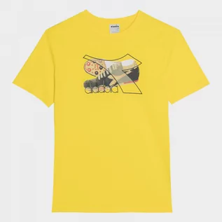 Koszulki sportowe męskie - Męski t-shirt z nadrukiem Diadora T-shirt SS Archive - żółty - DIADORA - grafika 1