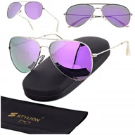 Okulary przeciwsłoneczne - Okulary przeciwsłoneczne z polaryzacją pilotki POL-3026K srebrny/fiolet - miniaturka - grafika 1