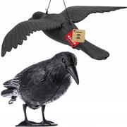 Zwalczanie i odstraszanie szkodników - Kruk Odstraszacz Gołębi Ptaków Stojący + W Locie - miniaturka - grafika 1