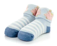 Skarpetki damskie - Niebieskie skarpety chłopięce dla niemowlaka ciepła frotka bawełna 6-12 m. - miniaturka - grafika 1