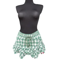 Spódnice - edc Spódnica Mini Krótka Wygodna Zielona Biała w Kratkę Rozmiar 38 - miniaturka - grafika 1