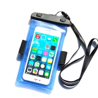 Etui i futerały do telefonów - Wodoodporne etui z opaską do telefonu PVC - niebieskie - miniaturka - grafika 1