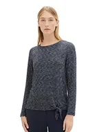 Koszulki i topy damskie - TOM TAILOR Damska koszulka z długim rękawem, 10668 - Sky Captain Blue, XXL - miniaturka - grafika 1