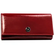 Portfele - Duży klasyczny skórzany portfel damski PETERSON czerwony rozbudowany na karty dokumenty gotówkę schowek na suwak elegancki na prezent ochrona RFID S.. - miniaturka - grafika 1