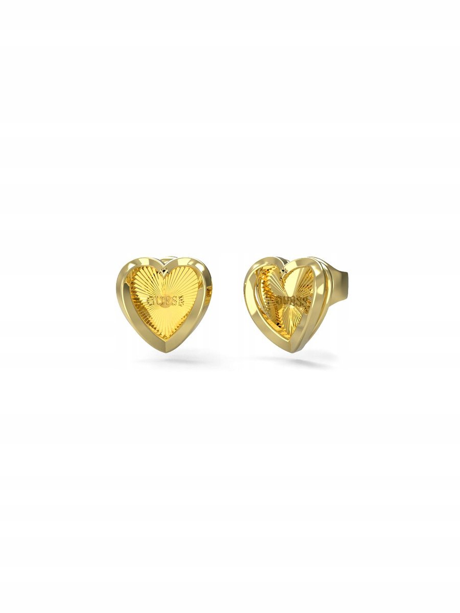 Guess Mon Amour złote kolczyki serce JUBE04612JW