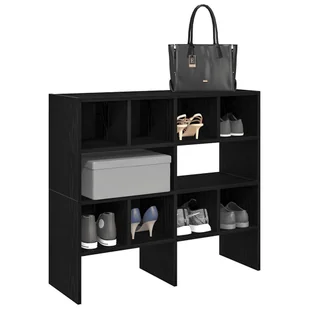 Stojaki na buty 2 szt., sztaplowany, czarny, 89,5x30x40 cm Lumarko! - Pokrowce na ubrania - miniaturka - grafika 1