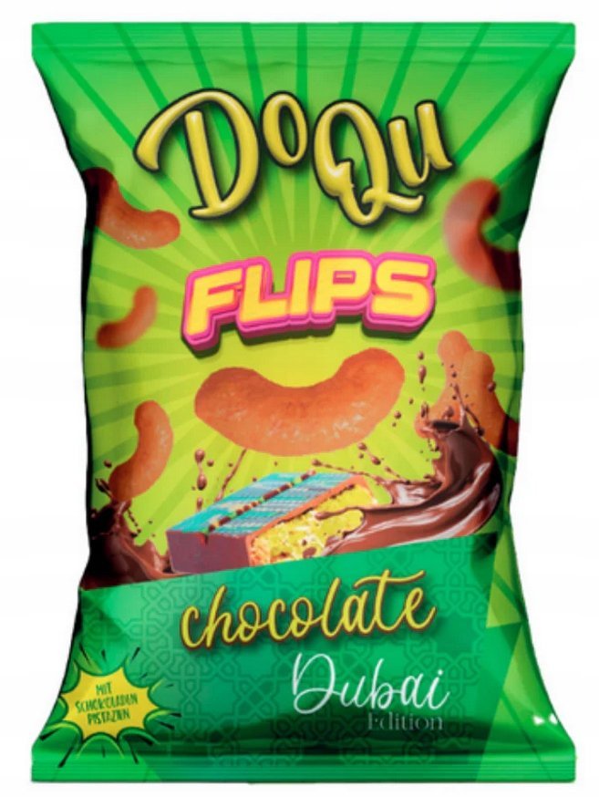 Kukurydziane chrupki o smaku dubajskiej czekolady Doqu Flips 80g