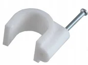 Kanały kablowe - Pawbol Uchwyt kablowy okrągły fi 10mm biały 50 szt H.7008A -50 - miniaturka - grafika 1