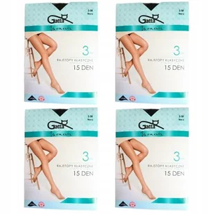 Gatta Rajstopy klasyczne Moments Classic Tights 15 DEN 3M Nero Czarne 4szt - Rajstopy - miniaturka - grafika 1