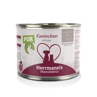 Herrmanns Manufaktur Kreativ Mix Kaninchen Pur - 100% królik 200 g - karma dla zwierząt - Mokra karma dla psów - miniaturka - grafika 1