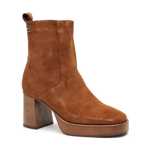 Tommy Hilfiger Skórzane botki na słupku - Botki damskie - miniaturka - grafika 1