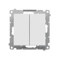 Wyłączniki światła i elektryczne - Wyłącznik schodowy podwójny bez piktogramu Simon 55 - jasnoszary mat - miniaturka - grafika 1