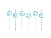 Słomki do napojów - Słomki Błękitne Na Baby Shower - 6 Szt. - miniaturka - grafika 1