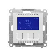 Regulatory i termostaty - Kontakt Simon Termostat programowalny z wyświetlaczem Simon 55 - jasnoszary mat - miniaturka - grafika 1