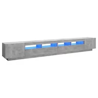 Szafki RTV - vidaXL Lumarko Szafka pod TV z oświetleniem LED, szarość betonu, 300x35x40 cm 3081928 - miniaturka - grafika 1