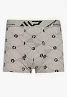 Majtki męskie - Jasnoszare Bawełniane Majtki Bokserki z Ozdobnym Napisem i Szeroką Gumką Velsea - miniaturka - grafika 1