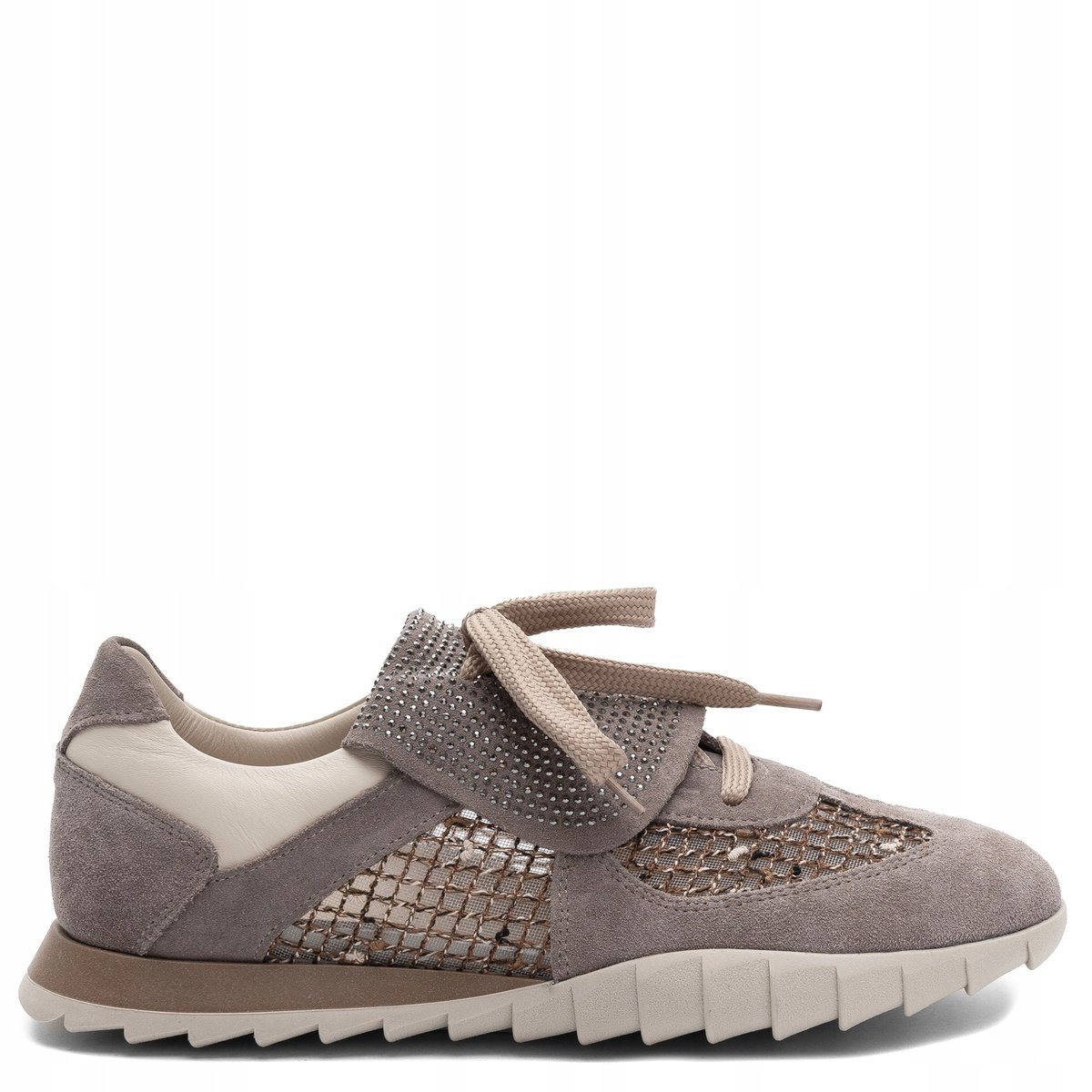 Boccato Skórzane Półbuty Sneakersy Damskie Beżowe 072-5015-375-FA r.39