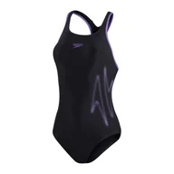 Stroje kąpielowe dla dziewczynek - Strój Kąpielowy Jednoczęściowy Damski Speedo Hyper Boom Black/Purple R.D42 - miniaturka - grafika 1