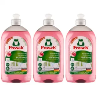 Frosch Płyn do mycia naczyń malinowy koncentrat Zestaw 3 x 500 ml - Środki do zmywarek - miniaturka - grafika 1