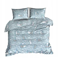 Pościel - pościel bawełna lux 200x220 + 2 poszewka B 546-2 zajączki błękit Wielkanoc - miniaturka - grafika 1