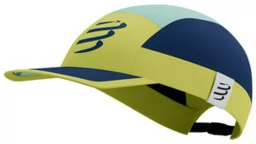 COMPRESSPORT Czapka do biegania 5 PANEL LIGHT CAP green sheen/blues - Czapki i chusty sportowe damskie - miniaturka - grafika 1