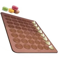 Formy do ciast - Forma silikonowa do makaroników ciasteczek na 48 ciastek brązowa DA281 - miniaturka - grafika 1