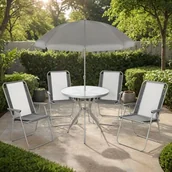 Meble ogrodowe - Zestaw mebli ogrodowych 4 osobowy szary - miniaturka - grafika 1