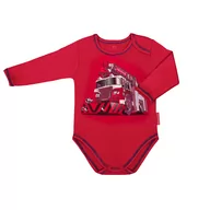 Body dla niemowląt - Body niemowlęce chłopięce czerwone z długim rekawem bawełna 100% wygodne napy 80 - miniaturka - grafika 1
